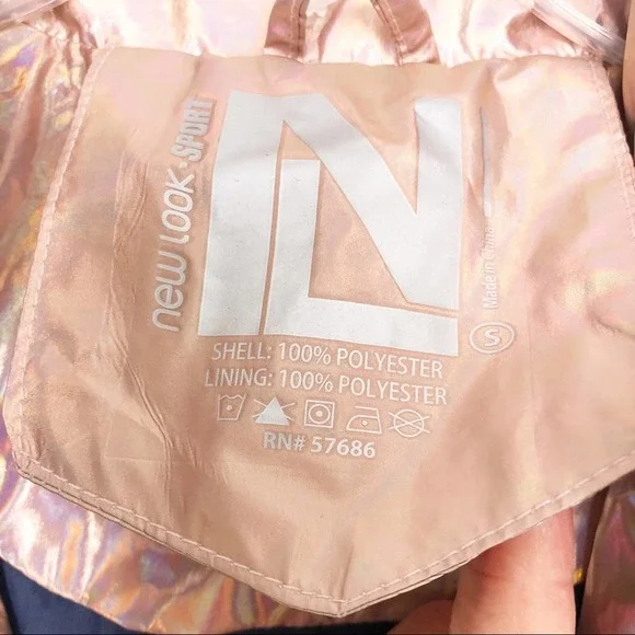 New Look Windbreaker 90s Floral 1/4 Zip Cropped Hawaiian Metallic Jacket Small - Picture 6 of 9